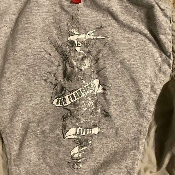 Esprit beige hooded button up sleeveless cargo utility vest. - Picture 6 of 10